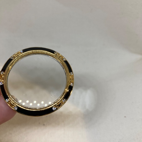 MMA Elegant Black & Clear Rhinestone LENS Statement Necklace 20" - Picture 9 of 15